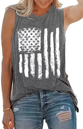 Haute Edition Women's USA American Flag 4th of July Casual Loose Fit Tops With Plus